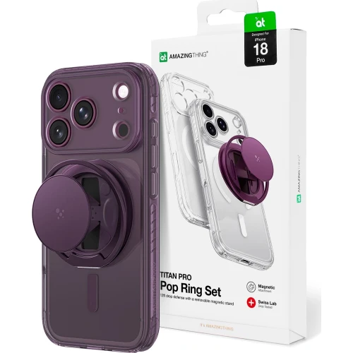 Etui AmazingThing Titan Pro Pop Lens do iPhone 18 Pro, fioletowe (1/8)