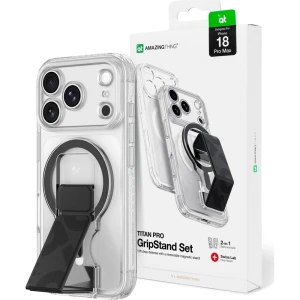 Etui AmazingThing Titan Pro Lens Stand Set do iPhone 18 Pro Max, przezroczyste