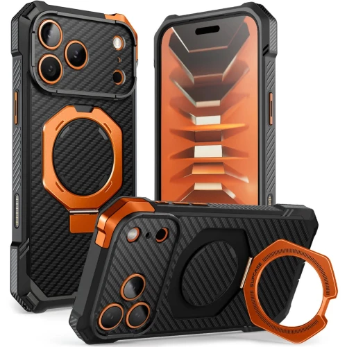 Etui pancerne Supcase UB Grip Mag Aramid (CC) do MagSafe do iPhone 18 Pro Max / 17 Pro Max, czarno-pomarańczowe (1/11)