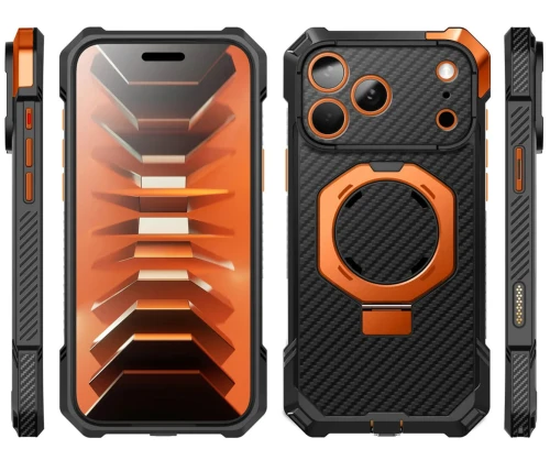 Etui pancerne Supcase UB Grip Mag Aramid (CC) do MagSafe do iPhone 18 Pro Max / 17 Pro Max, czarno-pomarańczowe (8/11)