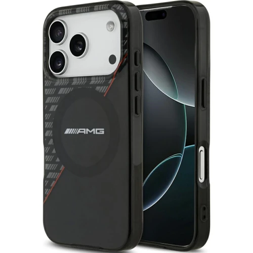 Etui Mercedes AMG IML Double Layer Rhombs do MagSafe do iPhone 18 Pro / 17 Pro, półprzezroczysto-czarne (1/8)