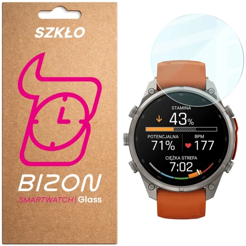 Szkło hartowane na ekran Bizon Watch Glass Clear do Garmin Fenix 9 Pro AMOLED (47 mm) (1/5)