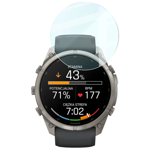 Szkło hartowane na ekran Bizon Watch Glass Clear do Garmin Fenix 9 Pro AMOLED (51 mm) (5/5)