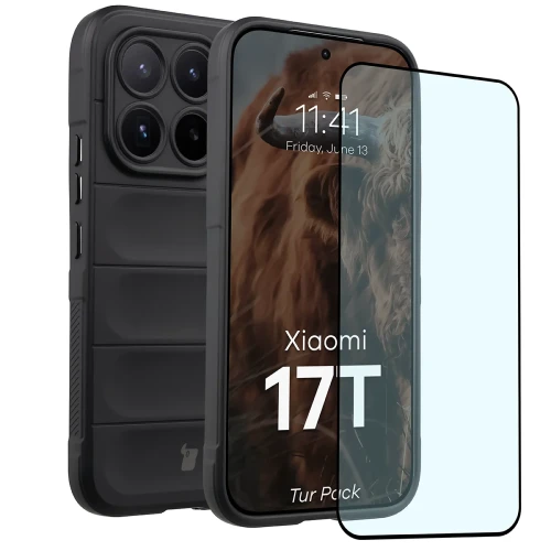 Pancerne etui + szkło hartowane Bizon Tur Pack do Xiaomi 17T, czarne (1/10)
