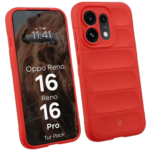 Pancerne etui + szkło hartowane Bizon Tur Pack do Oppo Reno16 / Reno16 Pro 5G, czerwone (3/10)