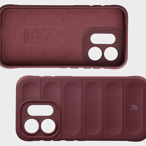 Pancerne etui + szkło hartowane Bizon Tur Pack do Oppo Reno16 / Reno16 Pro 5G, burgundowe (7/10)