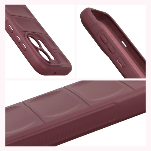 Pancerne etui + szkło hartowane Bizon Tur Pack do Oppo Reno16 / Reno16 Pro 5G, burgundowe (8/10)