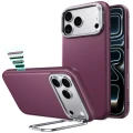 Etui skórzane z podstawką ESR Atelier Kickstand do MagSafe do iPhone 18 Pro / 17 Pro, burgundowe (1/9)