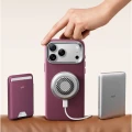 Etui skórzane z podstawką ESR Atelier Kickstand do MagSafe do iPhone 18 Pro / 17 Pro, burgundowe (5/9)