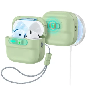 Etui ESR FlickLock Magnetic Case do MagSafe do Apple AirPods 4, Apple AirPods 5, zielone