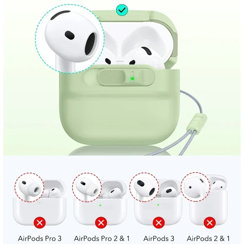 Etui ESR FlickLock Magnetic Case do MagSafe do Apple AirPods 4, Apple AirPods 5, zielone (5/10)