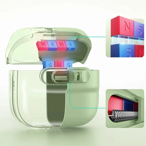 Etui ESR FlickLock Magnetic Case do MagSafe do Apple AirPods 4, Apple AirPods 5, zielone (6/10)