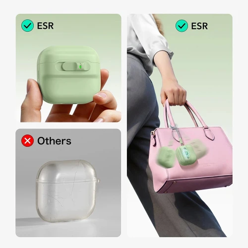 Etui ESR FlickLock Magnetic Case do MagSafe do Apple AirPods 4, Apple AirPods 5, zielone (7/10)