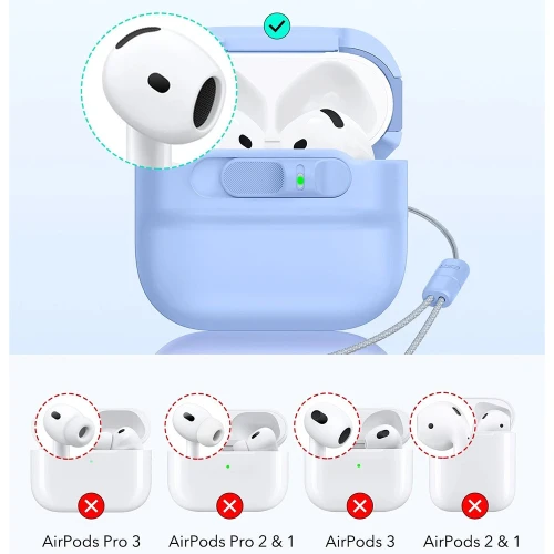 Etui ESR FlickLock Magnetic Case do MagSafe do Apple AirPods 4, Apple AirPods 5, niebieskie (5/10)