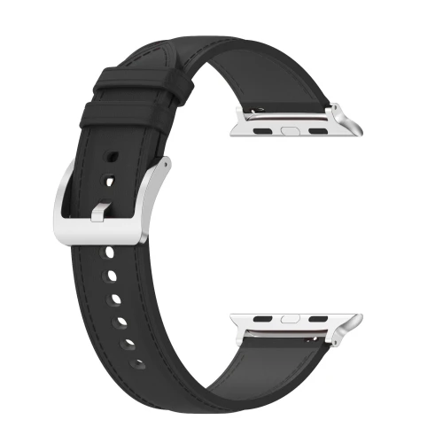 Skórzany pasek Bizon Strap Watch Casual do Apple Watch 44/45/46/49 mm, czarny (4/5)