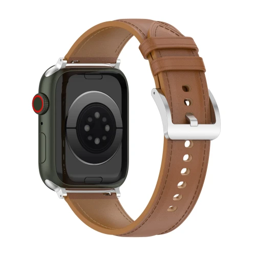 Skórzany pasek Bizon Strap Watch Casual do Apple Watch 44/45/46/49 mm, jasnobrązowy (3/5)