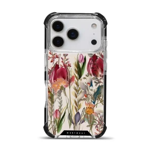 Etui ochronne do iPhone 18 Pro do MagSafe, Mobiwear Elite Bumper, bukiet kwiatów