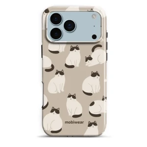 Etui ochronne do iPhone 18 Pro Max, Mobiwear Elite Pro, kawa miau