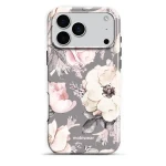 Etui ochronne do iPhone 18 Pro Max, Mobiwear Elite Pro, różowo-kwieciste