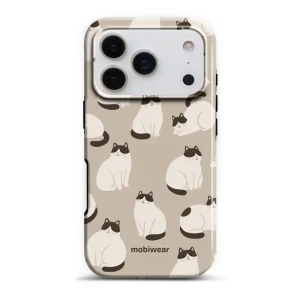 Etui ochronne do iPhone 18 Pro, Mobiwear Elite Pro, kawa miau