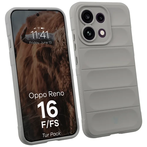 Pancerne etui + szkło hartowane Bizon Tur Pack do Oppo Reno16 F / Reno16 FS, jasnoszare (3/10)
