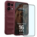 Pancerne etui + szkło hartowane Bizon Tur Pack do Oppo Reno16 F / Reno16 FS, burgundowe (1/10)