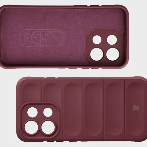 Pancerne etui + szkło hartowane Bizon Tur Pack do Oppo Reno16 F / Reno16 FS, burgundowe (7/10)