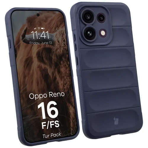 Pancerne etui + szkło hartowane Bizon Tur Pack do Oppo Reno16 F / Reno16 FS, granatowe (3/10)
