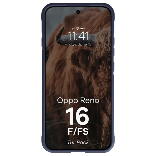 Pancerne etui + szkło hartowane Bizon Tur Pack do Oppo Reno16 F / Reno16 FS, granatowe (6/10)