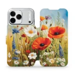 Etui z klapką do iPhone 18 Pro Max, Mobiwear Book, łąkowe kwiaty