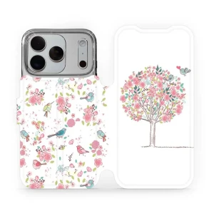 Etui z klapką do iPhone 18 Pro, Mobiwear Book, różowy gaj