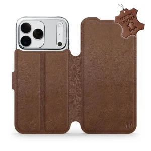 Etui z naturalnej skóry do iPhone 18 Pro Max, Mobiwear Leather, brązowe