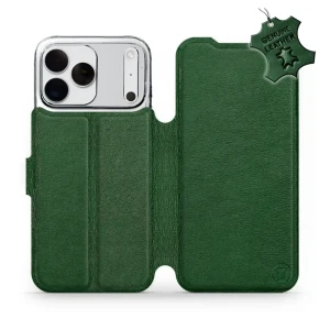 Etui z naturalnej skóry do iPhone 18 Pro Max, Mobiwear Leather, zielone