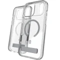 Etui ZAGG Milan Snap Kickstand do MagSafe do iPhone 18 Pro Max / 17 Pro Max, przezroczysto-srebrne z brokatem (1/7)