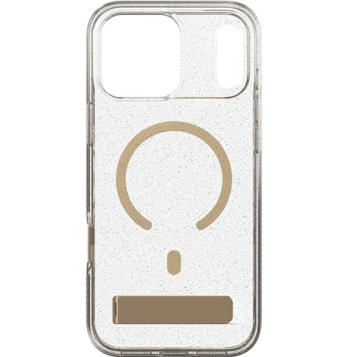 Etui ZAGG Milan Snap Kickstand do MagSafe do iPhone 18 Pro Max / 17 Pro Max, przezroczysto-złote z brokatem (3/6)