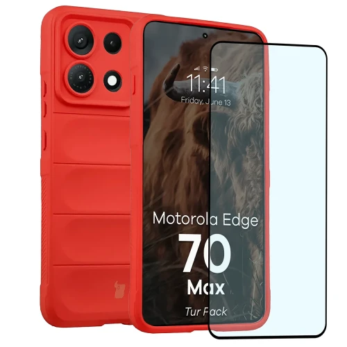 Pancerne etui + szkło hartowane Bizon Tur Pack do Motorola Edge 70 Max, czerwone (1/10)