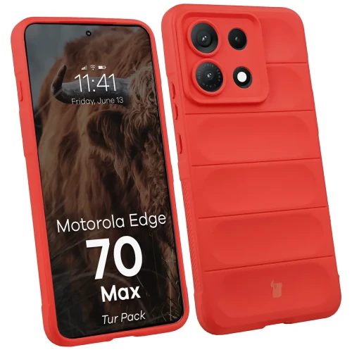 Pancerne etui + szkło hartowane Bizon Tur Pack do Motorola Edge 70 Max, czerwone (3/10)