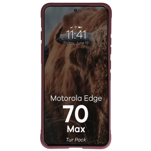 Pancerne etui + szkło hartowane Bizon Tur Pack do Motorola Edge 70 Max, burgundowe (6/10)