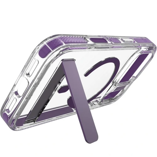 Etui ZAGG Santa Cruz Snap Kickstand do MagSafe do iPhone 18 Pro Max / 17 Pro Max, przezroczysto-fioletowe (2/7)