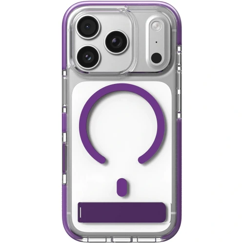 Etui ZAGG Santa Cruz Snap Kickstand do MagSafe do iPhone 18 Pro / 17 Pro, przezroczysto-fioletowe (5/7)