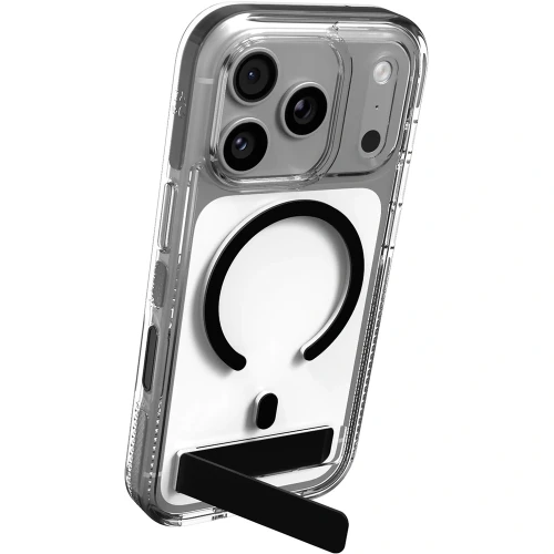 Etui ZAGG Santa Cruz Snap Kickstand do MagSafe do iPhone 18 Pro / 17 Pro, przezroczysto-czarne (6/6)