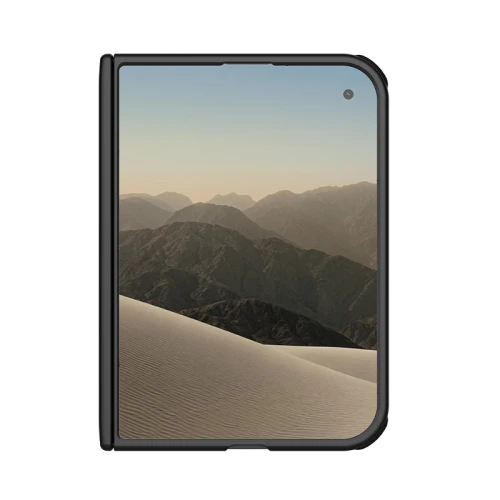 Etui Nillkin Super Frosted Shield Fold Magnetic do iPhone Duo, przydymione z czarną ramką (6/8)