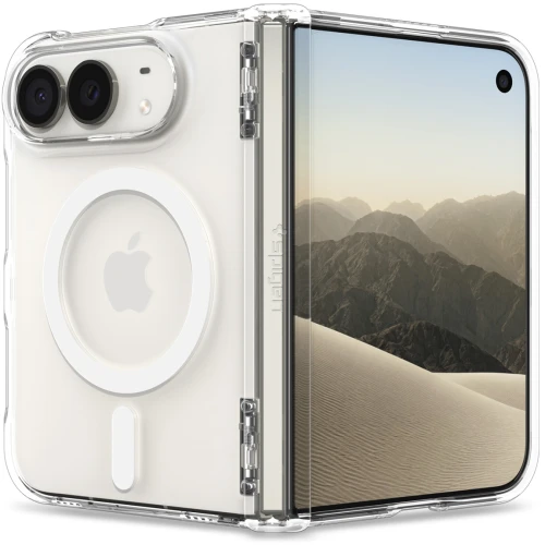 Etui Spigen Ultra Hybrid Pro Mag do MagSafe do iPhone Duo, przezroczysto-białe (1/14)