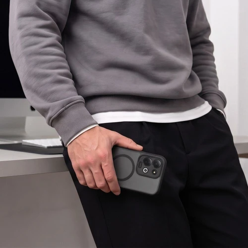 Etui Tech-Protect Magmat MagSafe do Xiaomi Redmi 17 4G/5G, przydymiono-czarne (9/9)