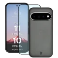 Etui + szkło hartowane Bizon Angelo Pack do Google Pixel 11 Pro XL / 10 Pro XL, przydymione z czarną ramką (1/8)