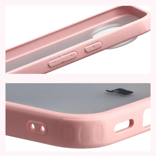 Etui + szkło hartowane Bizon Angelo Pack do Google Pixel 11 / 11 Pro / 10 / 10 Pro, półprzezroczyste z jasnoróżową ramką (5/8)