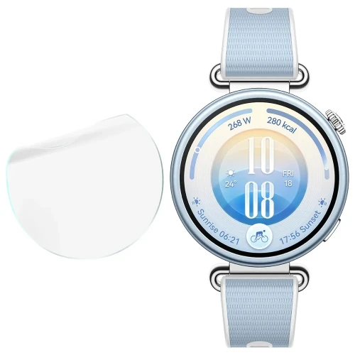 Folia ochronna na ekran zegarka Bizon Watch Film HydroFlex do Huawei Watch GT 7 41 mm, 3 sztuki (4/5)