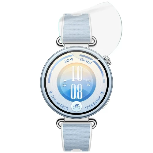 Folia ochronna na ekran zegarka Bizon Watch Film HydroFlex do Huawei Watch GT 7 41 mm, 3 sztuki (5/5)