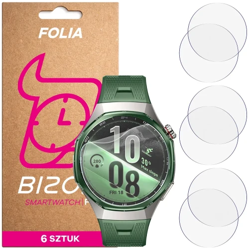 Folia ochronna na ekran zegarka Bizon Watch Film HydroFlex do Huawei Watch GT 7 Pro 46 mm, 6 sztuk (1/5)