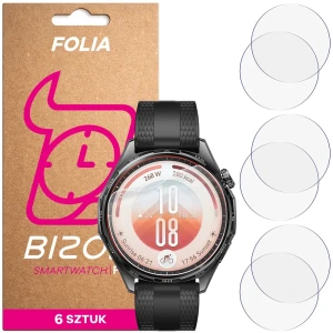 Folia ochronna na ekran zegarka Bizon Watch Film HydroFlex do Huawei Watch GT 7 46 mm, 6 sztuk